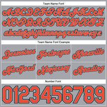 Laden Sie das Bild in den Galerie-Viewer, Custom Gray Black Pinstripe Orange-Black Authentic Basketball Shorts