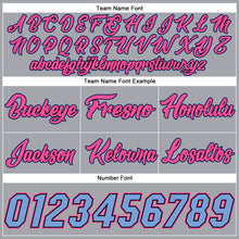 Laden Sie das Bild in den Galerie-Viewer, Custom Gray Black Pinstripe Pink-Light Blue Authentic Basketball Shorts