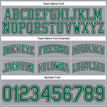 Laden Sie das Bild in den Galerie-Viewer, Custom Gray Black Pinstripe Kelly Green-White Authentic Basketball Shorts