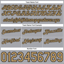 Laden Sie das Bild in den Galerie-Viewer, Custom Gray Black Pinstripe Old Gold-Black Authentic Basketball Shorts