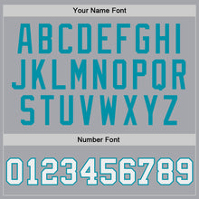 Загрузить изображение в средство просмотра галереи, Custom Gray White-Teal Authentic Throwback Basketball Jersey