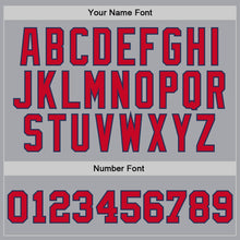 Загрузить изображение в средство просмотра галереи, Custom Gray Red-Navy Authentic Throwback Basketball Jersey