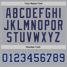 Charger l'image dans la galerie, Custom Gray Navy-Light Blue Authentic Throwback Basketball Jersey