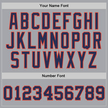 Загрузить изображение в средство просмотра галереи, Custom Gray Navy-Orange Authentic Throwback Basketball Jersey