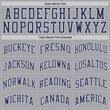 Загрузить изображение в средство просмотра галереи, Custom Gray Navy-White Authentic Throwback Basketball Jersey