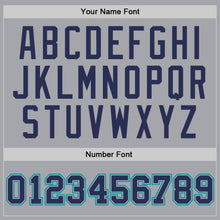 Laden Sie das Bild in den Galerie-Viewer, Custom Gray Navy-Teal Authentic Throwback Basketball Jersey