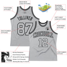 Charger l'image dans la galerie, Custom Gray Gray-Black Authentic Throwback Basketball Jersey