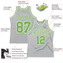 Charger l'image dans la galerie, Custom Gray Neon Green-White Authentic Throwback Basketball Jersey