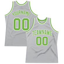 Charger l'image dans la galerie, Custom Gray Neon Green-White Authentic Throwback Basketball Jersey