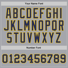 Charger l'image dans la galerie, Custom Gray Navy-Gold Authentic Throwback Basketball Jersey