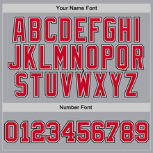 Load image into Gallery viewer, Custom Gray Red-Black Authentic Throwback Basketball Jersey