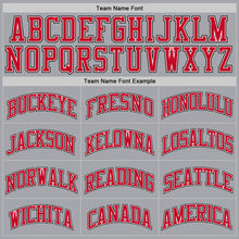 Load image into Gallery viewer, Custom Gray Red-Black Authentic Throwback Basketball Jersey