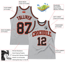 Laden Sie das Bild in den Galerie-Viewer, Custom Gray Black-Orange Authentic Throwback Basketball Jersey