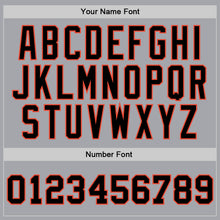 Laden Sie das Bild in den Galerie-Viewer, Custom Gray Black-Orange Authentic Throwback Basketball Jersey