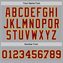 Laden Sie das Bild in den Galerie-Viewer, Custom Gray Maroon-Gold Authentic Throwback Basketball Jersey