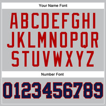 Laden Sie das Bild in den Galerie-Viewer, Custom Gray Navy-Red Authentic Throwback Basketball Jersey