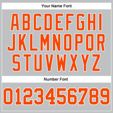 Laden Sie das Bild in den Galerie-Viewer, Custom Gray Orange-White Authentic Throwback Basketball Jersey