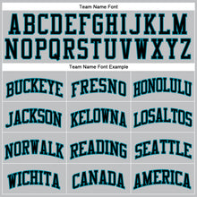 Load image into Gallery viewer, Custom Gray Black-Teal Authentic Throwback Basketball Jersey