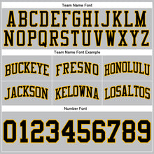 Laden Sie das Bild in den Galerie-Viewer, Custom Gray Black-Gold Authentic Throwback Basketball Shorts