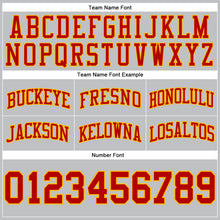 Загрузить изображение в средство просмотра галереи, Custom Gray Red-Gold Authentic Throwback Basketball Shorts