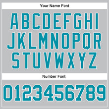 Загрузить изображение в средство просмотра галереи, Custom Gray Teal-White Authentic Throwback Basketball Jersey