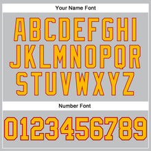 Laden Sie das Bild in den Galerie-Viewer, Custom Gray Gold-Red Authentic Throwback Basketball Jersey