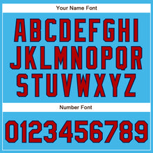 Charger l'image dans la galerie, Custom Sky Blue Red-Navy Authentic Baseball Jersey