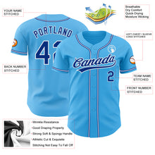 Load image into Gallery viewer, Custom Sky Blue Royal-White Authentic Baseball Jersey