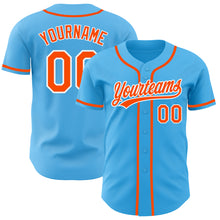 Загрузить изображение в средство просмотра галереи, Custom Sky Blue Orange-White Authentic Baseball Jersey