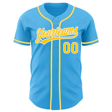 Загрузить изображение в средство просмотра галереи, Custom Sky Blue Yellow-White Authentic Baseball Jersey