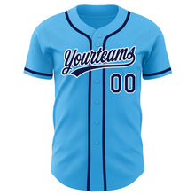 Загрузить изображение в средство просмотра галереи, Custom Sky Blue Navy-White Authentic Baseball Jersey