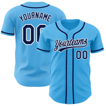 Загрузить изображение в средство просмотра галереи, Custom Sky Blue Navy-White Authentic Baseball Jersey