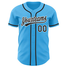 Загрузить изображение в средство просмотра галереи, Custom Sky Blue Black-White Authentic Baseball Jersey