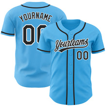 Загрузить изображение в средство просмотра галереи, Custom Sky Blue Black-White Authentic Baseball Jersey