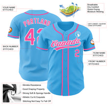 Загрузить изображение в средство просмотра галереи, Custom Sky Blue Pink-White Authentic Baseball Jersey