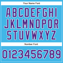 Laden Sie das Bild in den Galerie-Viewer, Custom Sky Blue Purple-White Authentic Baseball Jersey