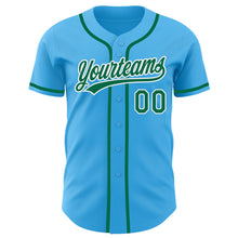 Charger l'image dans la galerie, Custom Sky Blue Kelly Green-White Authentic Baseball Jersey