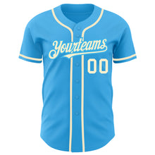 Загрузить изображение в средство просмотра галереи, Custom Sky Blue Cream Authentic Baseball Jersey
