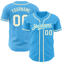 Загрузить изображение в средство просмотра галереи, Custom Sky Blue Cream Authentic Baseball Jersey