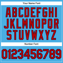 Laden Sie das Bild in den Galerie-Viewer, Custom Sky Blue Red-Navy Performance T-Shirt