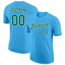 Load image into Gallery viewer, Custom Sky Blue Kelly Green-White Performance T-Shirt