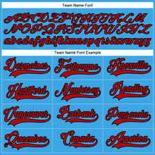 Load image into Gallery viewer, Custom Sky Blue Red-Black Hockey Lace Neck Jersey