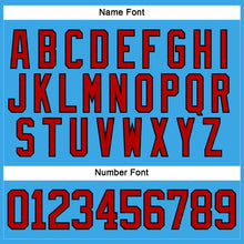 Load image into Gallery viewer, Custom Sky Blue Red-Black Hockey Lace Neck Jersey