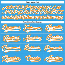 Load image into Gallery viewer, Custom Sky Blue White-Bay Orange Hockey Lace Neck Jersey