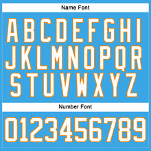 Load image into Gallery viewer, Custom Sky Blue White-Bay Orange Hockey Lace Neck Jersey