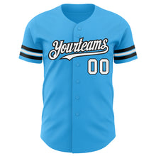 Загрузить изображение в средство просмотра галереи, Custom Sky Blue White-Black Authentic Baseball Jersey