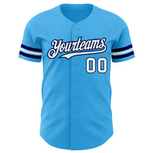 Загрузить изображение в средство просмотра галереи, Custom Sky Blue White-Navy Authentic Baseball Jersey
