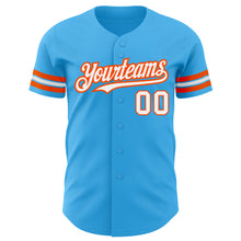 Charger l'image dans la galerie, Custom Sky Blue White-Orange Authentic Baseball Jersey
