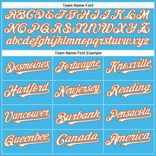 Charger l'image dans la galerie, Custom Sky Blue White-Orange Authentic Baseball Jersey