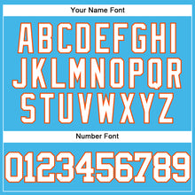 Charger l'image dans la galerie, Custom Sky Blue White-Orange Authentic Baseball Jersey